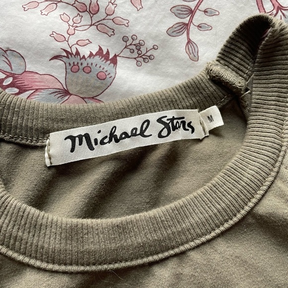 Michael Stars Racerback Sleeveless Ribbed Midi Dress Khaki Green Tan Neutral - Picture 6 of 10